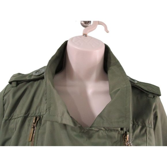 Yoki Collection Outerwear Military Flight Suite Inspired Trench Coat Ladies L - Picture 12 of 16